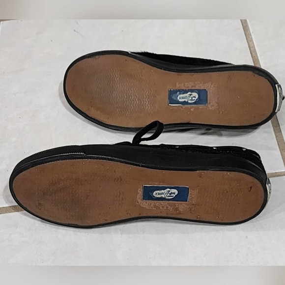 Sperry Top Sider black fur and patent leather deck shoes sneakers size 7 - Picture 2 of 8